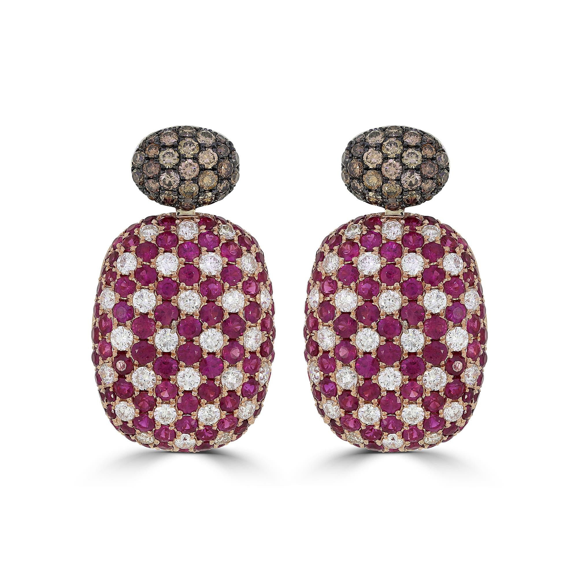 Dahlia Stud Earrings - Pink Sapphire