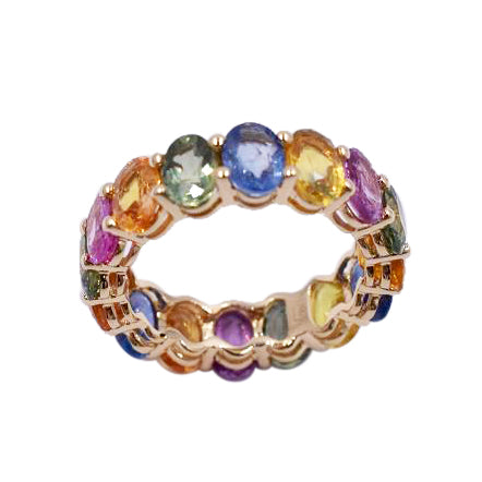 Mini Rainbow Pastel Sapphire Eternity Ring